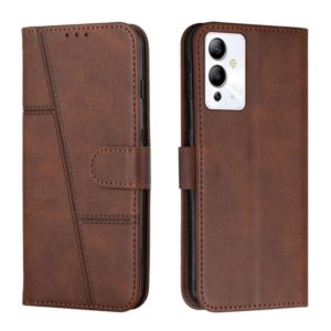 For Infinix Note 12 5G / 12 Pro Stitching Calf Texture Buckle Leather Phone Case(Brown) (OEM)