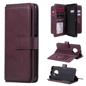 For Huawei Enjoy 20 Plus 5G Multifunctional Magnetic Copper Buckle Horizontal Flip Solid Color Leather Case with 10 Card Slots & Wallet & Holder & Photo Frame(Wine Red) (OEM)