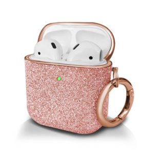 Electroplating Glitter Powder Wireless Earphone Protective Case For AirPods 1 / 2(Rose Gold) (OEM)