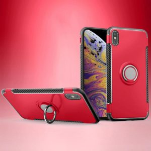 For iPhone XS Max Magnetic 360 Degrees Rotation Ring Armor Protective Case(Red) (OEM)