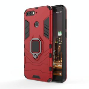 PC + TPU Shockproof Protective Case for Huawei Honor 7A, with Magnetic Ring Holder (Red) (OEM)
