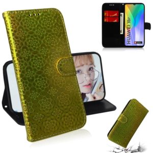 For Huawei Y6p Solid Color Colorful Magnetic Buckle Horizontal Flip PU Leather Case with Holder & Card Slots & Wallet & Lanyard(Gold) (OEM)
