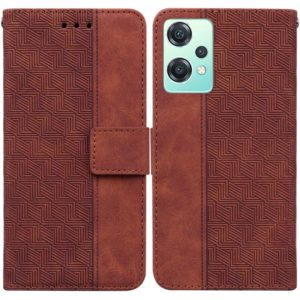 For OnePlus Nord CE 2 Lite 5G Geometric Embossed Leather Phone Case(Brown) (OEM)