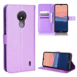 For Nokia C21 Diamond Texture Leather Phone Case(Purple) (OEM)