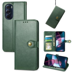 For Motorola Edge X30 Solid Color Leather Buckle Phone Case(Green) (OEM)