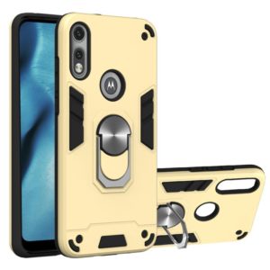 For Motorola Moto E7 2 in 1 Armour Series PC + TPU Protective Case with Ring Holder(Gold) (OEM)