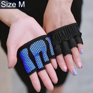 Half Finger Yoga Gloves Anti-skid Sports Gym Palm Protector, Size: M, Palm Circumference: 18cm(Blue) (OEM)