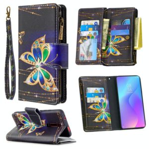 For Xiaomi Redmi K20 / Mi 9T Colored Drawing Pattern Zipper Horizontal Flip Leather Case with Holder & Card Slots & Wallet(Big Butterfly) (OEM)