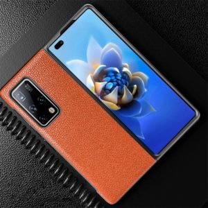 For Huawei Mate X2 Litchi Texture Cowhide Leather + TPU Shockproof Back Cover Case(Orange) (OEM)