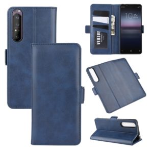 For Sony Xperia 1 II Dual-side Magnetic Buckle Horizontal Flip Leather Case with Holder & Card Slots & Wallet(Dark Blue) (OEM)