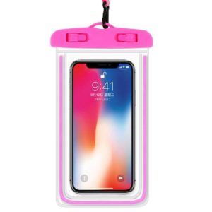 4 PCS Sealed Luminous PVC Waterproof Cover Swimming Mobile Phone Waterproof Bag(Pink) (OEM)