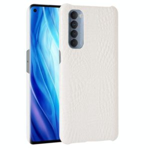 For OPPO Reno4 Pro 4G (Foreign India version) Shockproof Crocodile Texture PC + PU Case(White) (OEM)