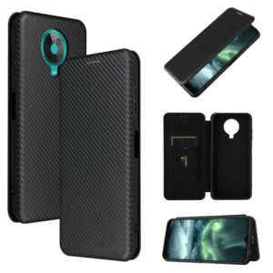 For Nokia 6.3 Carbon Fiber Texture Horizontal Flip TPU + PC + PU Leather Case with Card Slot(Black) (OEM)