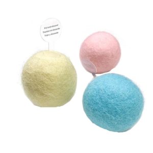 Funny Cat Toy Ball Simulation Animal Vocal Ball, Specification: Wool Material(Pink+Blue+Yellow) (OEM)