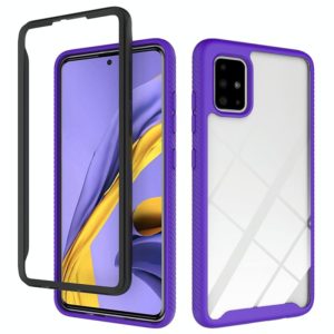 For Galaxy A31 Starry Sky Solid Color Series Shockproof PC + TPU Protective Case(Purple) (OEM)