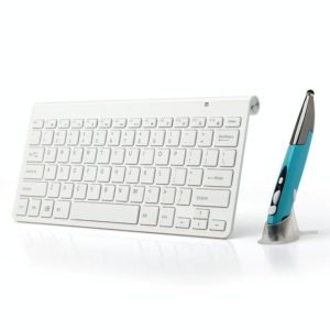 KM-909 2.4GHz Smart Stylus Pen Wireless Optical Mouse + Wireless Keyboard Set(White) (OEM)