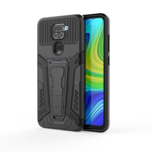 For Xiaomi Redmi Note 9 War Chariot Series Armor All-inclusive Shockproof PC + TPU Protective Case with Invisible Holder(Black) (OEM)