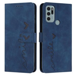 For Motorola Moto G60S Skin Feel Heart Pattern Leather Phone Case(Blue) (OEM)