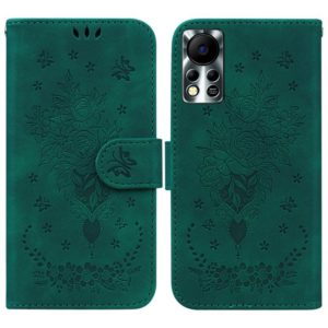 For Infinix Hot 11s NFC X6812B Butterfly Rose Embossed Leather Phone Case(Green) (OEM)