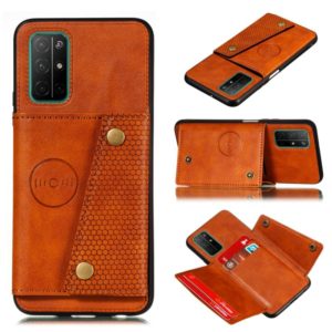 For Huawei RY30S PU + TPU Shockproof Magnetic Protective Case with Card Slots(Brown) (OEM)
