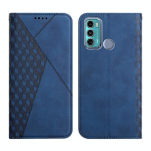 For Motorola Moto G60 /G40 Diamond Pattern Splicing Skin Feel Magnetic Horizontal Flip Leather Case with Card Slots & Holder & Wallet(Blue) (OEM)