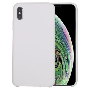 For iPhone XS Max Four Corners Full Coverage Liquid Silicone Protective Case Back Cover(White) (OEM)