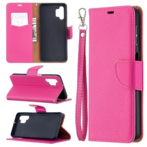 For Samsung Galaxy A32 5G Litchi Texture Pure Color Horizontal Flip PU Leather Case with Holder & Card Slots & Wallet & Lanyard(Rose Red) (OEM)