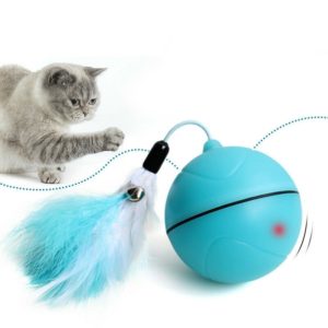 USB Rechargeable LED Scrolling Flash Ball Cat Funny Toy(Blue) (OEM)