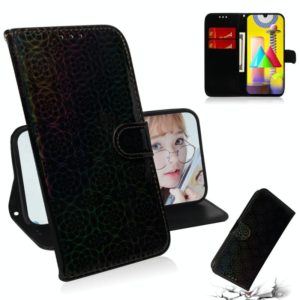 For Galaxy M31 Solid Color Colorful Magnetic Buckle Horizontal Flip PU Leather Case with Holder & Card Slots & Wallet & Lanyard(Black) (OEM)