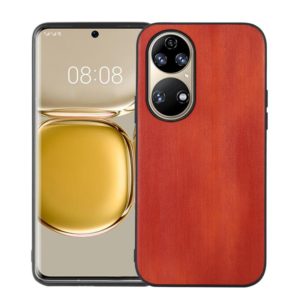 For Huawei P50 Yellow Cow Texture PU Phone Case(Brown) (OEM)