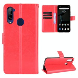 For ZTE Libero 5G Crazy Horse Texture Horizontal Flip Leather Case with Holder & Card Slots & Lanyard(Red) (OEM)