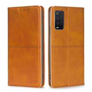 For TCL 205 Cow Texture Magnetic Horizontal Flip Leather Phone Case(Light Brown) (OEM)