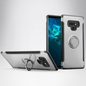 Magnetic Armor Protective Case for Galaxy Note 9, with 360 Degree Rotation Ring Holder(Silver) (OEM)