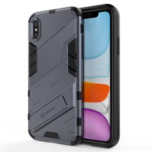 For iPhone XR Punk Armor 2 in 1 PC + TPU Shockproof Case with Invisible Holder(Grey) (OEM)