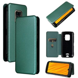 For Doogee S59 / S59 Pro Carbon Fiber Texture Horizontal Flip TPU + PC + PU Leather Case with Card Slot(Green) (OEM)