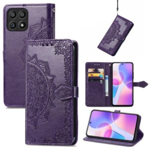 For Honor X30i Mandala Flower Embossed Flip Leather Phone Case(Purple) (OEM)