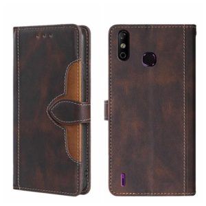 For Infinix Smart 4 X653 Skin Feel Straw Hat Magnetic Buckle Leather Phone Case(Brown) (OEM)