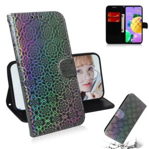 For LG K62 / K52 / Q52 Solid Color Colorful Magnetic Buckle Horizontal Flip PU Leather Case with Holder & Card Slots & Wallet & Lanyard(Silver) (OEM)