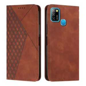 For Infinix Hot 10 Lite / Smart 5 2020 Diamond Splicing Skin Feel Magnetic Leather Phone Case(Brown) (OEM)