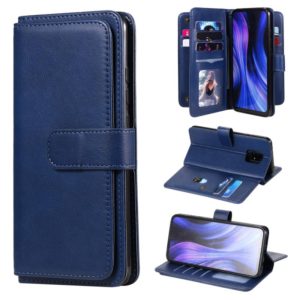 For Xiaomi Redmi 10X 5G / Redmi 10X Pro 5G Multifunctional Magnetic Copper Buckle Horizontal Flip Solid Color Leather Case with 10 Card Slots & Wallet & Holder & Photo Frame(Dark Blue) (OEM)