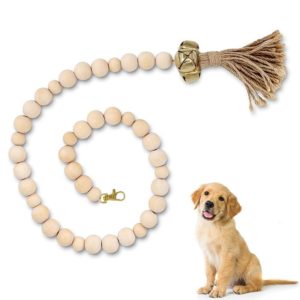 Dog Doorbell Dog Trainer Hanging Rope Funny Cat Toy,Style: Wooden Beads Gold (OEM)