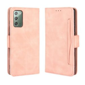 For Samsung Galaxy S20 FE 4G / 5G Wallet Style Skin Feel Calf Pattern Leather Case with Separate Card Slot(Pink) (OEM)
