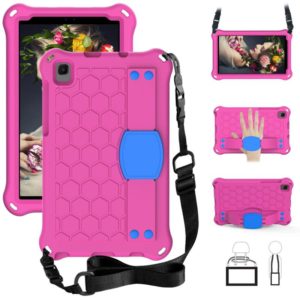 For Samsung Galaxy Tab A7 Lite 8.7 (2021) T220/T225 Honeycomb Design EVA + PC Four Corner Shockproof Protective Case with Strap(Rose Red+Blue) (OEM)