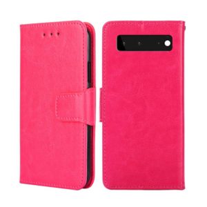 For Google Pixel 6 Crystal Texture Leather Phone Case(Rose Red) (OEM)