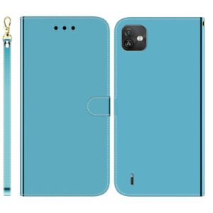 For Wiko Y82 Imitated Mirror Surface Horizontal Flip Leather Phone Case(Blue) (OEM)