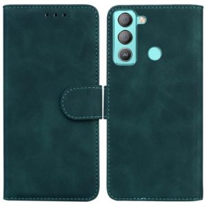For Tecno Pop 5 LTE BD4 Skin Feel Pure Color Flip Leather Phone Case(Green) (OEM)