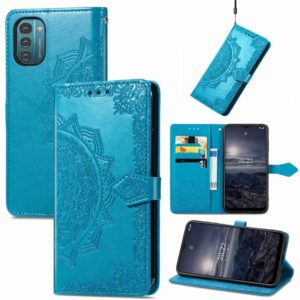 For Nokia G21 Mandala Flower Embossed Flip Leather Phone Case(Blue) (OEM)