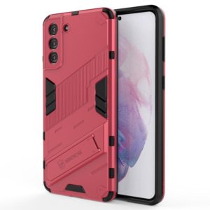 For Samsung Galaxy S21+ 5G Punk Armor 2 in 1 PC + TPU Shockproof Case with Invisible Holder(Light Red) (OEM)