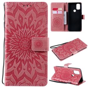 For OnePlus Nord N10 5G Sun Embossing Pattern Horizontal Flip Leather Case with Card Slot & Holder & Wallet & Lanyard(Pink) (OEM)
