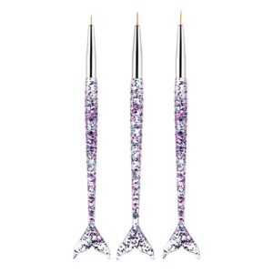 3 in 1 Nail Art Draw Line Abd Light Therapy Pen Fishtail Clear Purple Green Nail Pen, Color Classification: Draw Line Pen (OEM)